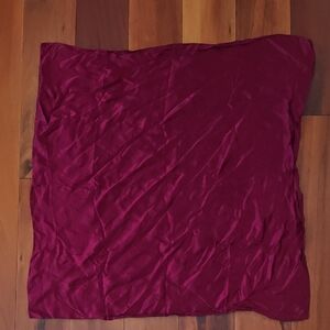 Chic Wine Red Square Satin Scarf